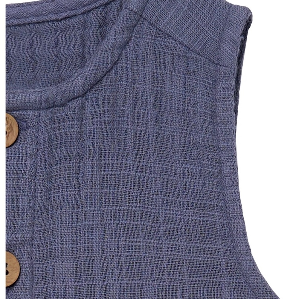 Baby boy Sleeveless Button Romper in Slate Blue.18M - Picture 8 of 8